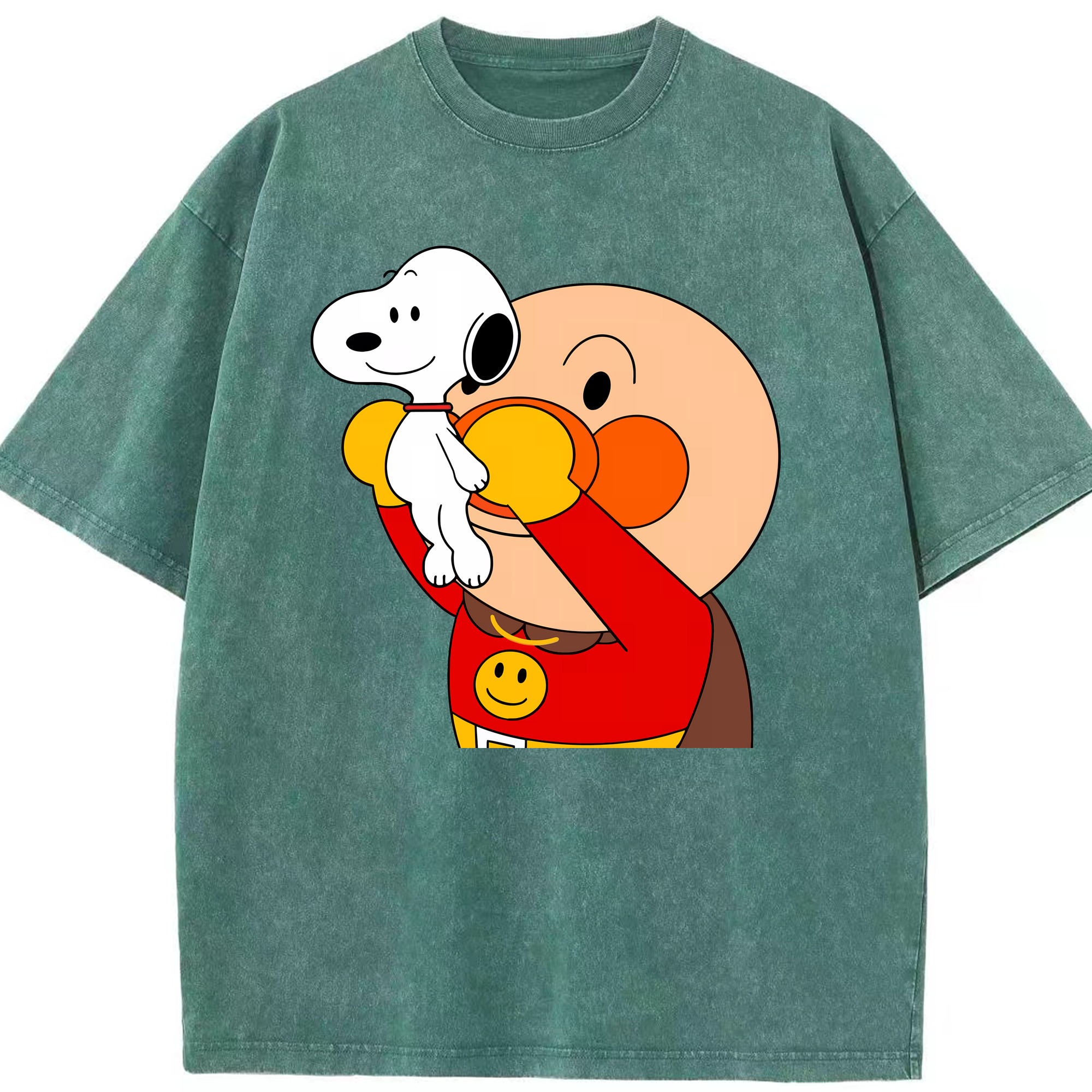 （画像用） アンパンマン Anpanman 綿100% ヴィンテージ風 半袖Tシャツ（フロントプリント）